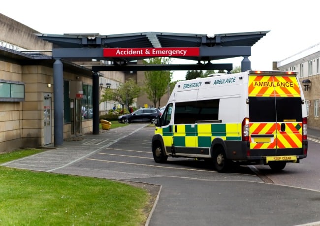 An ambulance at an emergency room in Great Britain