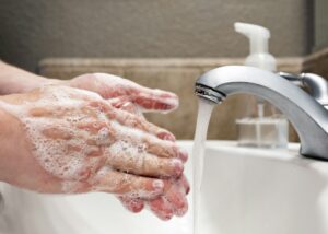 Washing hands with soap