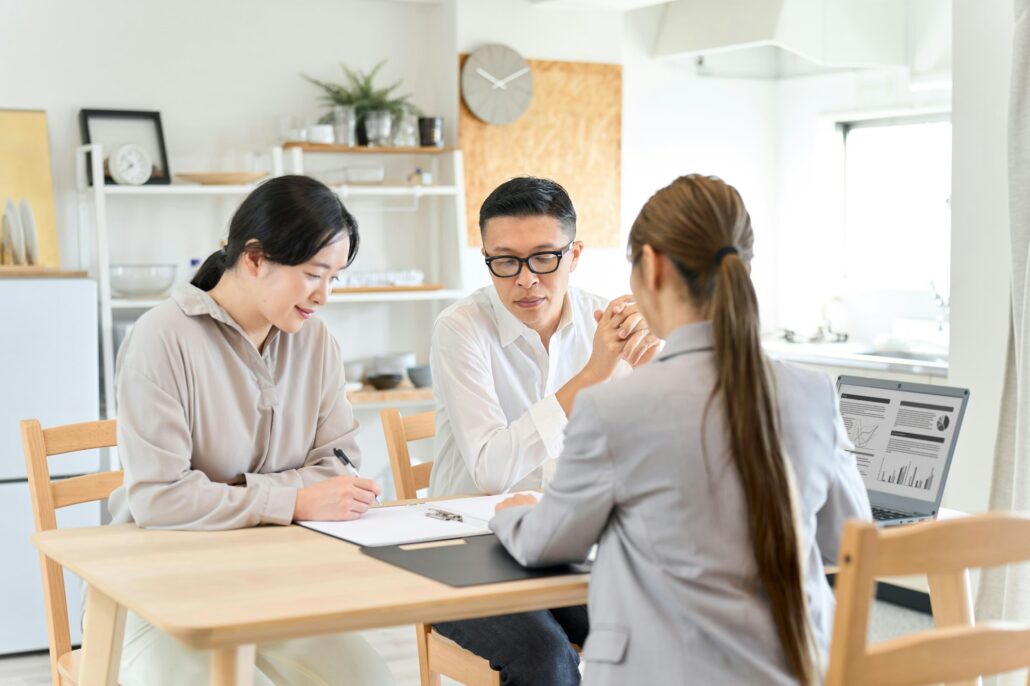 A female insurance agent giving information about insurance