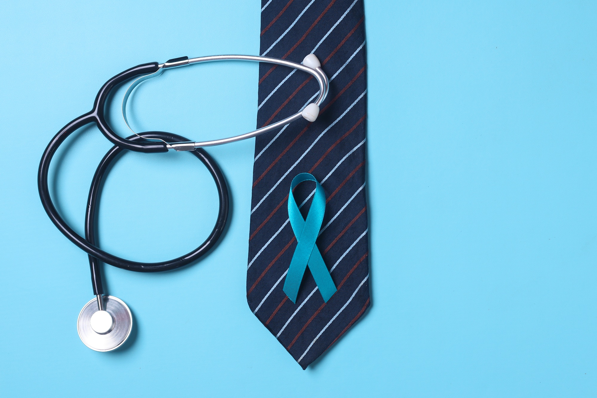 blue ribbon symbol of prostate cancer awareness